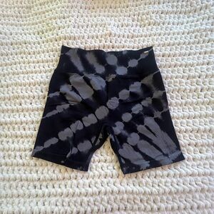 Tie-Dye Black and Gray Shorts